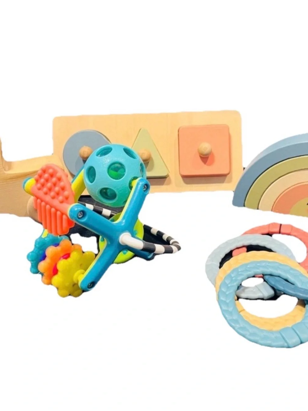 7 Pc Bundle Wooden Baby Educational Learning Toys Building Skills Through Play